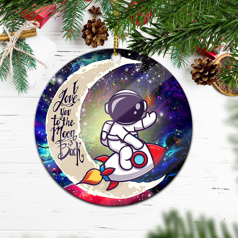 Astronaut Chibi Love You To The Moon Galaxy Mica Circle Ornament Perfect Gift For Holiday Nearkii
