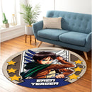 Attack On Titan Eren Yeager Round Carpet Rug Bedroom Livingroom Home Decor Nearkii