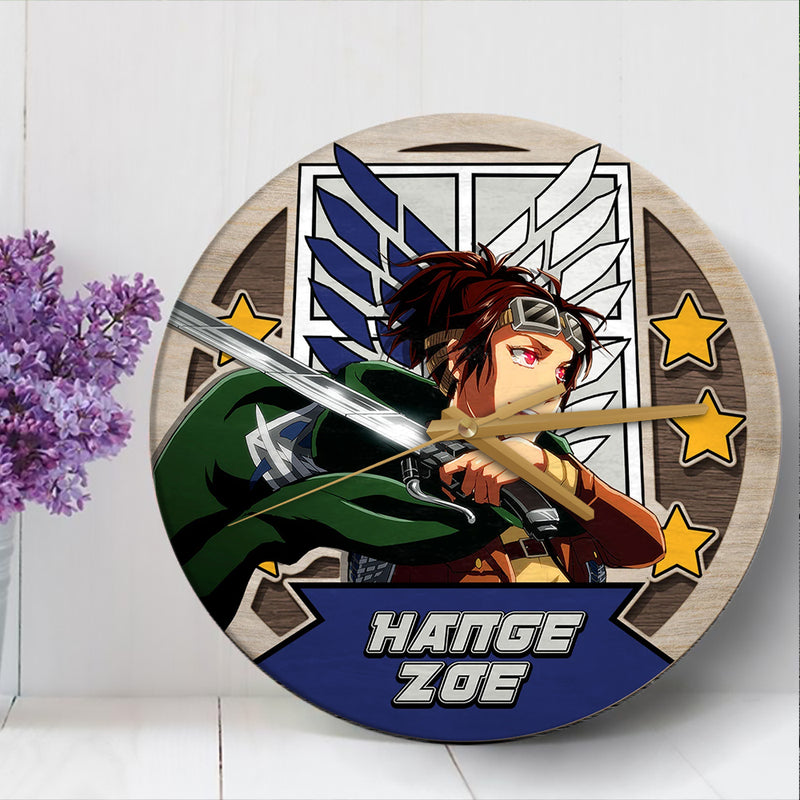 Attack On Titan Hange Zoe Wood Wall Clock Nearkii