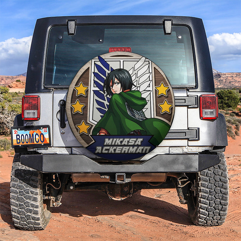 Attack On Titan Mikasa Ackerman Jeep Car Spare Tire Covers Gift For Campers Nearkii