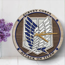 Attack On Titan Survey Corps Wood Wall Clock Nearkii