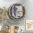 Attack On Titan Survey Corps Wood Wall Clock Nearkii
