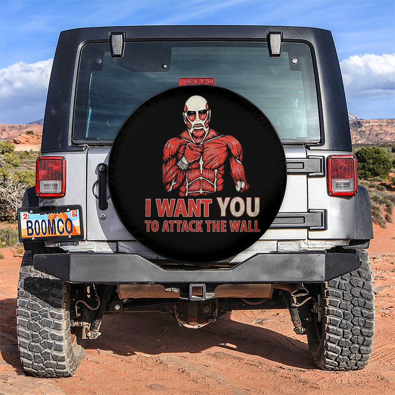 Attack On Titan Funny Wall Car Spare Tire Covers Gift For Campers Nearkii