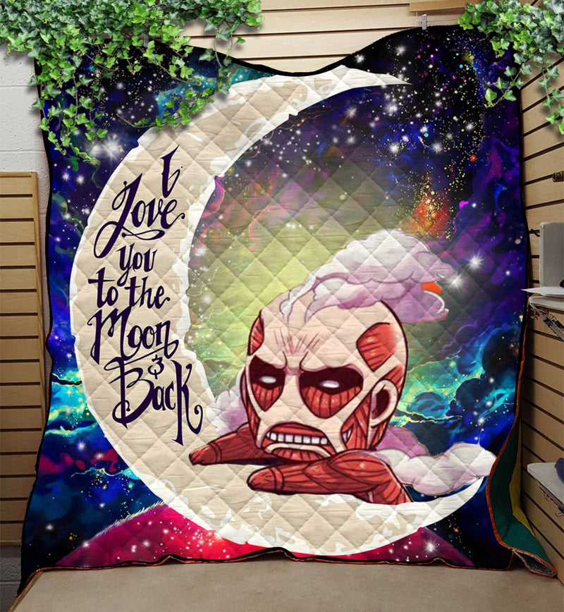 Attack On Titan Love You To The Moon Galaxy Quilt Blanket Nearkii