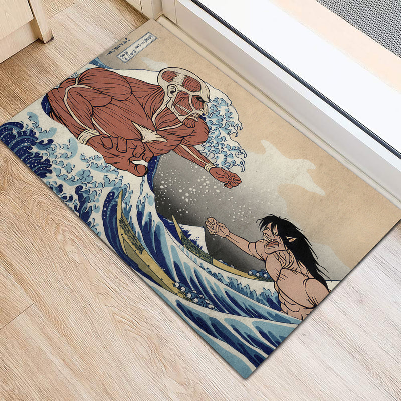 Attack On Titans The Great Wave Japan Anime Doormat Home Decor