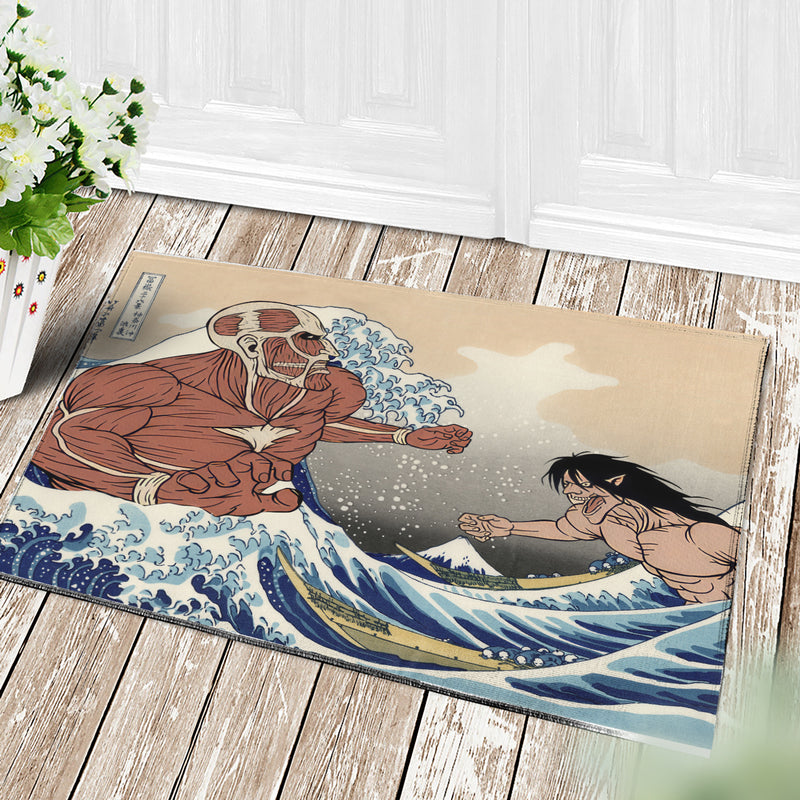 Attack On Titans The Great Wave Japan Anime Doormat Home Decor