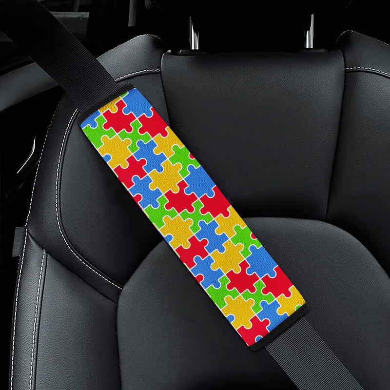 Autism Awareness Puzzle Premium Custom Car Seat Belt Covers Nearkii