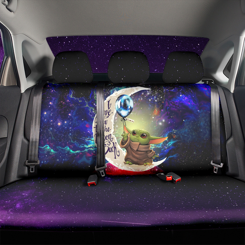 Baby Yoda Love You To The Moon Galaxy Premium Custom Car Back Seat Covers Decor Protectors Nearkii