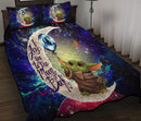 Baby Yoda Love You To The Moon Galaxy Quilt Bed Sets Nearkii