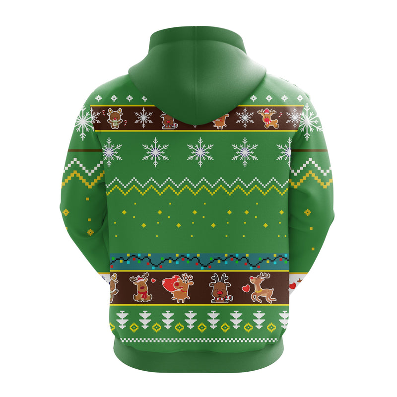 Reindeer Christmas Cute Noel Mc Ugly Hoodie Green 1- Amazing Gift Idea Thanksgiving Gift Nearkii