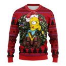 Bart Simpson Playing Noel Mc Ugly Christmas Sweater Thanksgiving Gift Nearkii