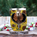 Basset Hound Sunflower Zipper Wine Tumbler Nearkii