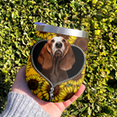 Basset Hound Sunflower Zipper Wine Tumbler Nearkii