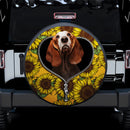 Basset Hound Sunflower Zipper Car Spare Tire Covers Gift For Campers Nearkii