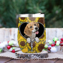 Beagle Sunflower Zipper Wine Tumbler Nearkii