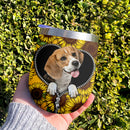 Beagle Sunflower Zipper Wine Tumbler Nearkii