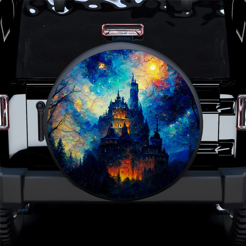 Beautiful Landscape Castle Painting Jeep Car Spare Tire Covers Gift For Campers