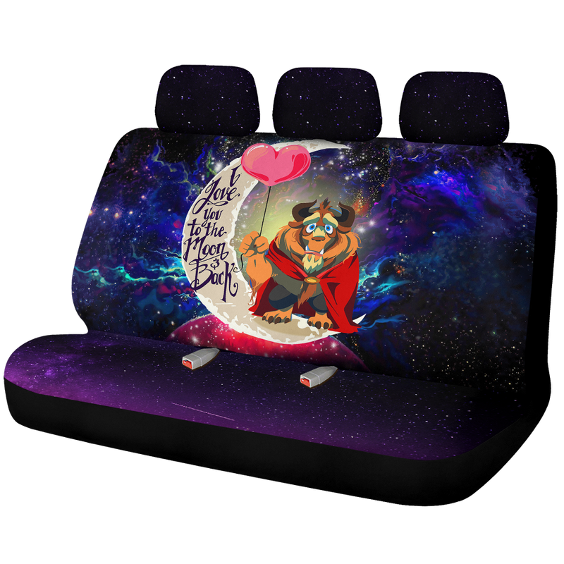 Beauty And The Beast Love You To The Moon Galaxy Premium Custom Car Back Seat Covers Decor Protectors Nearkii