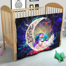 Beauty Unicorn Love You To The Moon Galaxy Quilt Blanket Nearkii