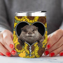 Beaver Sunflower Wine Tumbler Nearkii