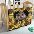 Beaver Sunflower Zipper Quilt Blanket Nearkii