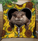 Beaver Sunflower Zipper Quilt Blanket Nearkii