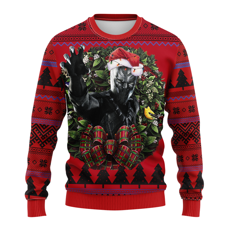 Black Panther New Noel Mc Ugly Christmas Sweater Thanksgiving Gift Nearkii