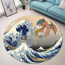 Blastoise Charizard The Great Wave Japan Round Rug