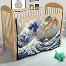 Blastoise Charizard The Great Wave Japan Quilt Blanket