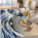 Blastoise Charizard The Great Wave Japan Rectangular Area Rug