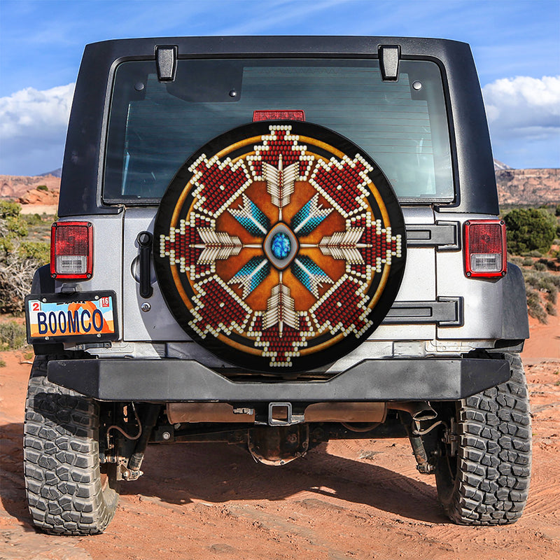 Boheimian Native American Camping Art Jeep Car Spare Tire Cover Gift For Campers Nearkii