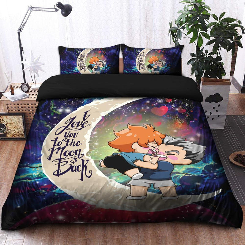 Bokuhina Love You To The Moon Galaxy Bedding Set Duvet Cover And 2 Pillowcases Nearkii