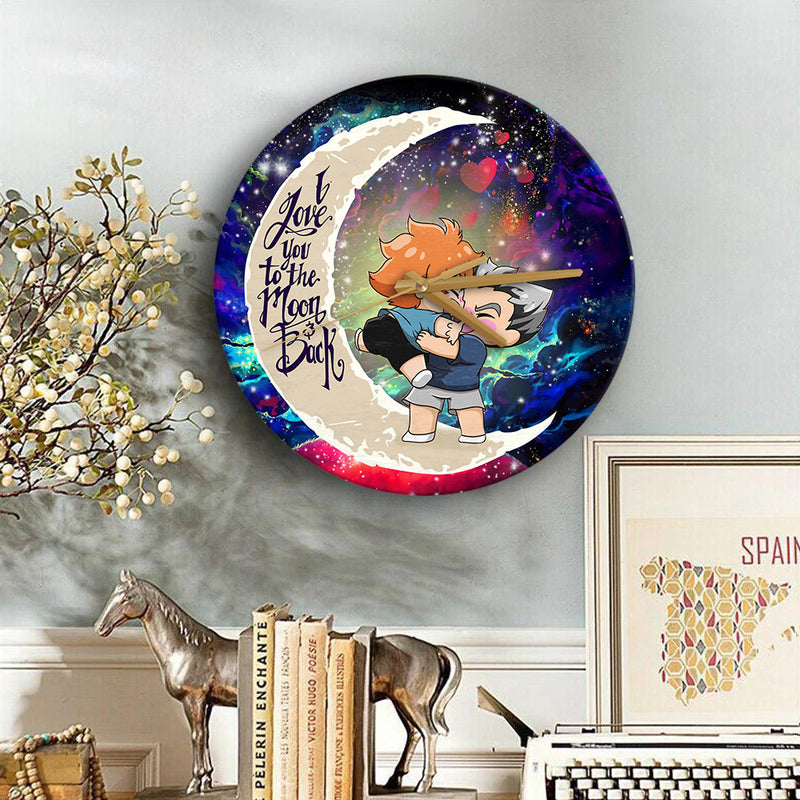 Bokuhina Love You To The Moon Galaxy Wood Wall Clock Nearkii