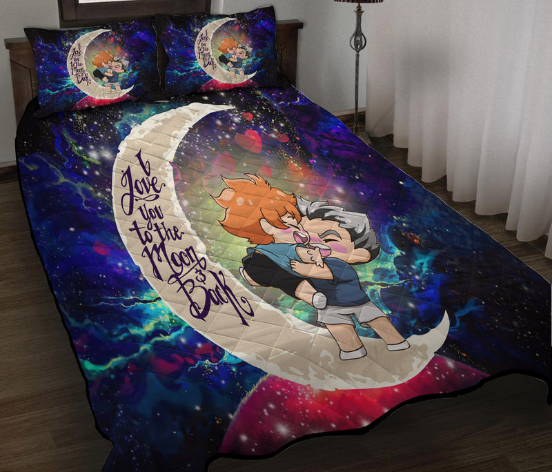 Bokuhina Love You To The Moon Galaxy Quilt Bed Sets Nearkii