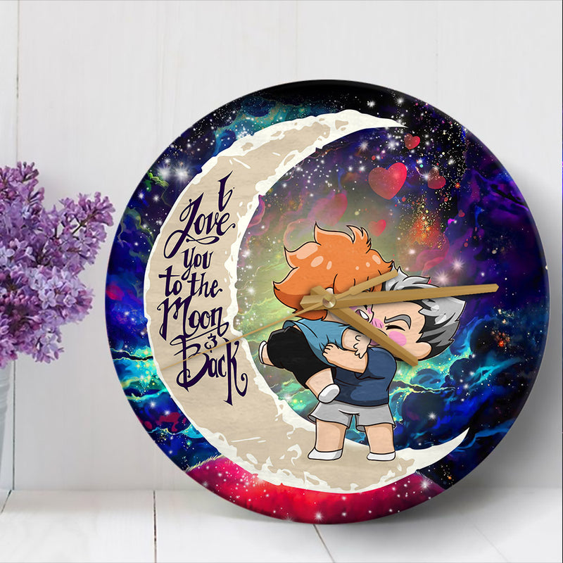 Bokuhina Love You To The Moon Galaxy Wood Wall Clock Nearkii