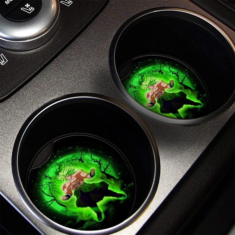 Broly Dragon Ball Moonlight Halloween Car Coasters Auto Cup Holder