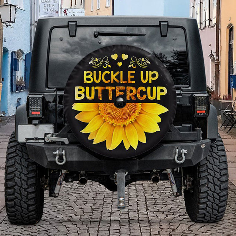 Buckle Up Buttercup Sunflower Jeep Car Spare Tire Cover Gift For Campers Nearkii