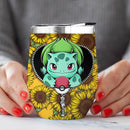 Bulbapedia Pokemon Sunflower Zipper Wine Tumbler Nearkii
