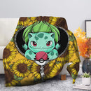 Bulbasaur Pokemon Sunflower Zipper Premium Blanket Nearkii