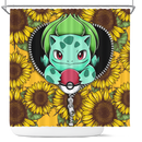 Bulbasaur Pokemon Sunflower Zipper Shower Curtain Nearkii