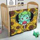 Bulbasaur Pokemon Sunflower Zipper Quilt Blanket Nearkii