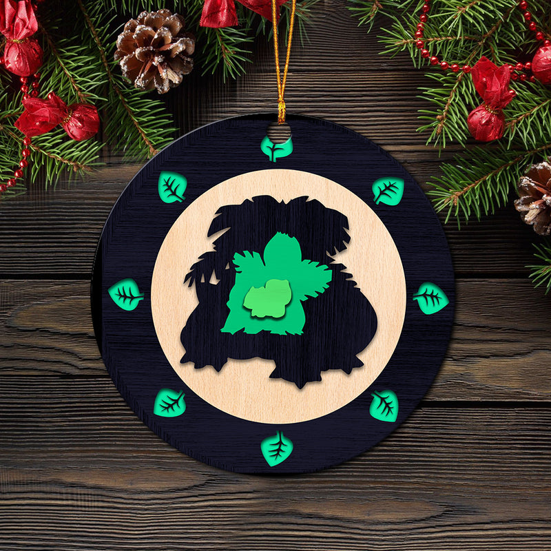 Bulbasaur Evolution Pokemon Wood Circle Ornament Perfect Gift For Holiday Nearkii