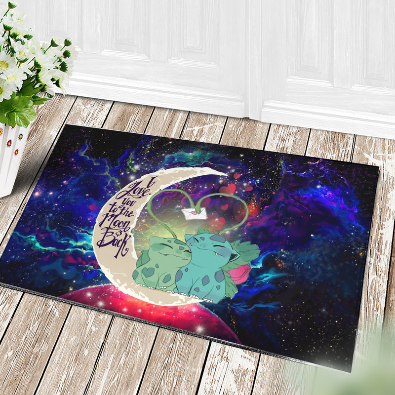 Bulbasaur Couple Pokemon Love You To The Moon Galaxy Doormat Home Decor Nearkii