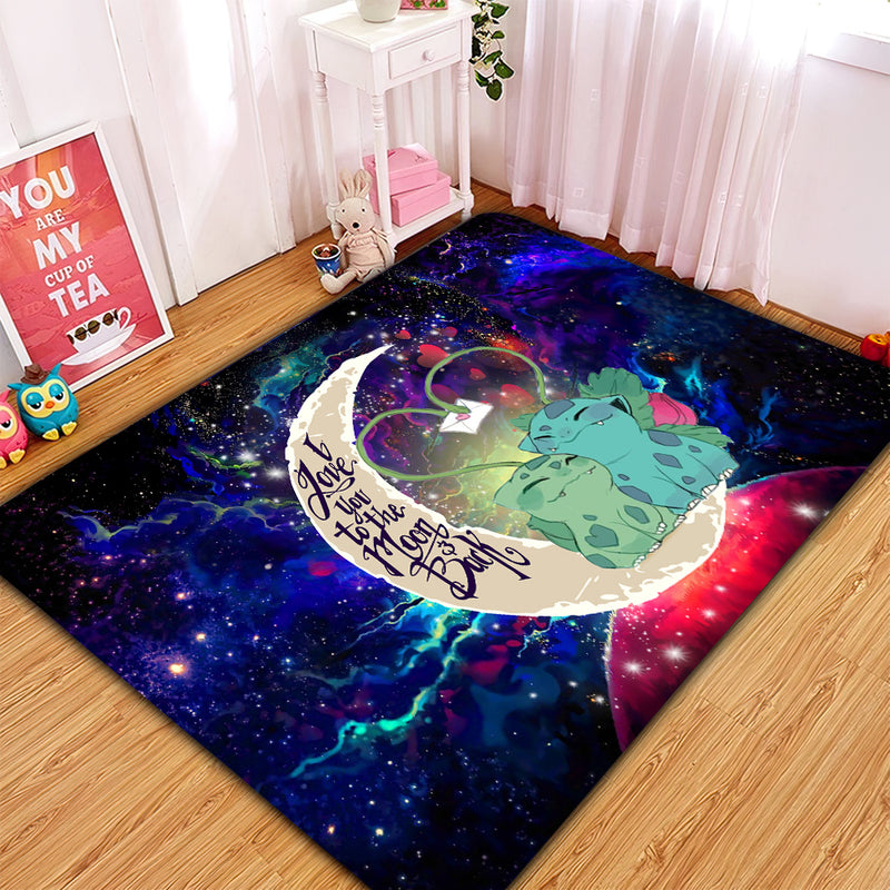 Bulbasaur Couple Pokemon Love You To The Moon Galaxy Rug Carpet Rug Home Room Decor Nearkii