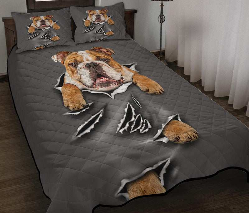 Bull Dog Cute Hanging Quilt Bed Sets Nearkii