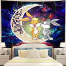 Bunny Couple Love You To The Moon Galaxy Tapestry Room Decor Nearkii