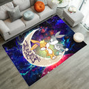 Bunny Couple Love You To The Moon Galaxy Rug Carpet Rug Home Room Decor Nearkii