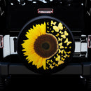 Sunflower Butterflies Car Spare Tire Cover Gift For Campers Nearkii