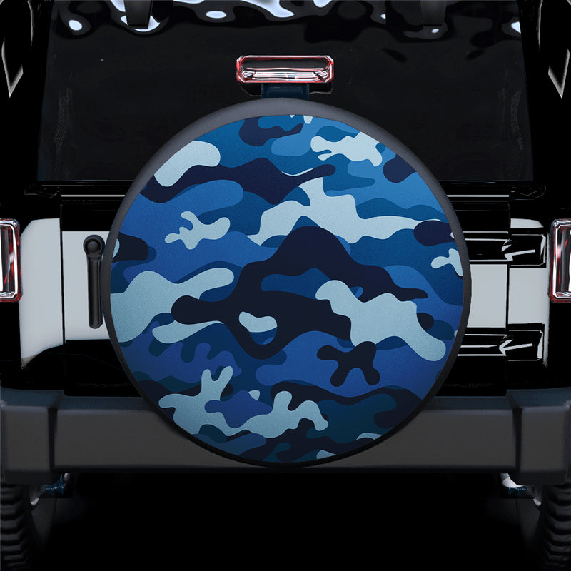 Camouflage US Army Bright Blue Print Texture Car Spare Tire Covers Gift For Campers Nearkii