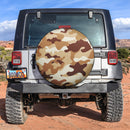Camouflage US Army Bright Yellow Print Texture 2 Car Spare Tire Covers Gift For Campers Nearkii